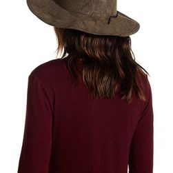 Accesorii Femei Collection Xiix Faux Suede Panama Feather Hat OLIVE GROV