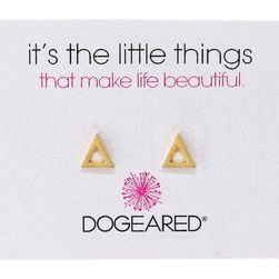 Dogeared It's The Little Things Open Triangle Earrings Gold Dipped