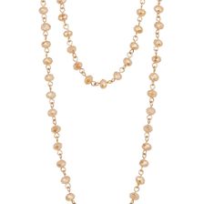 Natasha Accessories Faceted Beaded 60" Necklace NATURAL