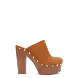 Incaltaminte Femei Forever21 Studded Faux Suede Clogs Tan