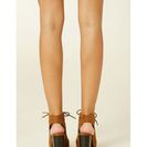 Incaltaminte Femei Forever21 Lace-Up Faux Suede Cutout Heels Tan