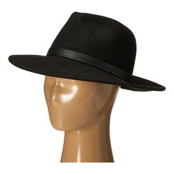 BCBGMAXAZRIA PU Banded Panama Hat Black