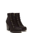 Incaltaminte Femei CheapChic Morale Boost Laced Block Heel Booties Black