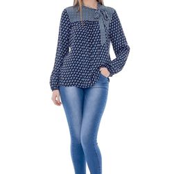 Bluza bleumarin retro cu imprimeu, Roh