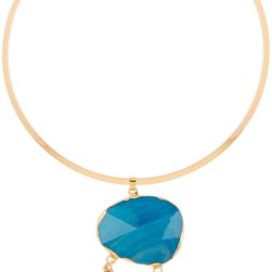 Natasha Accessories Stone Drop Collar Necklace BLUE
