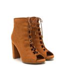 Incaltaminte Femei CheapChic Essential Element Lace-up Booties Whisky