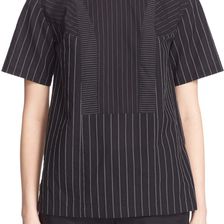 DKNY Cotton Stripe Shirt BLACK/ WHITE