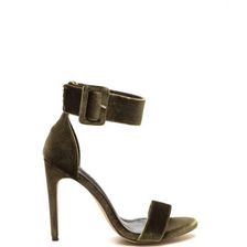 Incaltaminte Femei CheapChic So Luxe Strappy Velvet Heels Olive