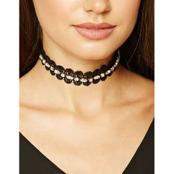 Bijuterii Femei Forever21 Rhinestone Crochet Lace Choker Blackgold