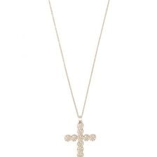 Bijuterii Femei Forever21 Rhinestone Cross Necklace Goldclear