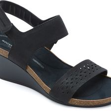 Rockport Total Motion Taja Perf Quarter Strap Black Cas Suede