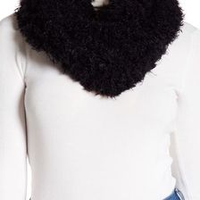 Accesorii Femei David Young Cozy Plush Faux Fur Infinity Scarf BLACK